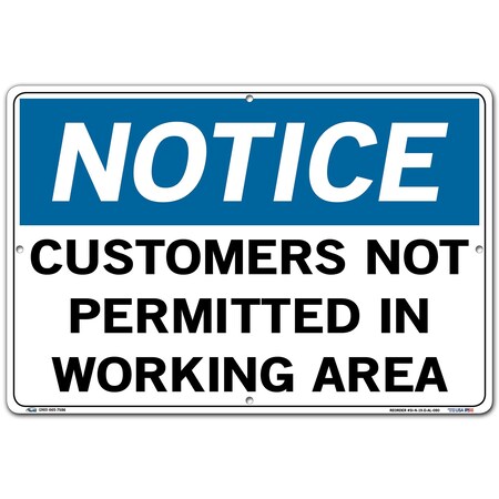Vestil Aluminum Sign, 12-1/2" Height, 18-1/2" Width, Aluminum, Rectangle, English SI-N-19-D-AL-080